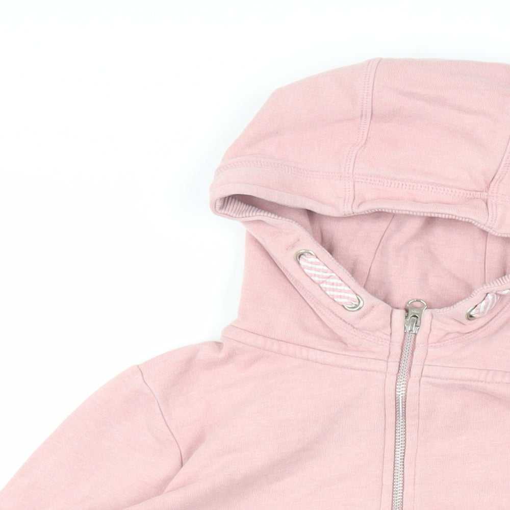 NEXT Girls Pink Cotton Full Zip Hoodie Size 9 Years Zip - Pockets