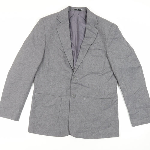 Pine & Buckland Mens Grey Polyester Jacket Suit Jacket Size 36 Regular