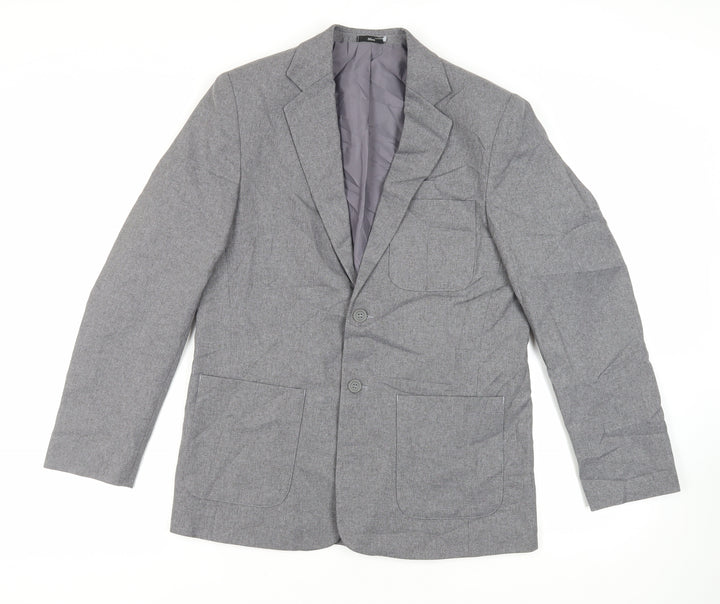 Pine & Buckland Mens Grey Polyester Jacket Suit Jacket Size 36 Regular