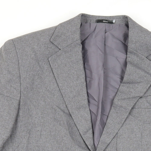 Pine & Buckland Mens Grey Polyester Jacket Suit Jacket Size 36 Regular