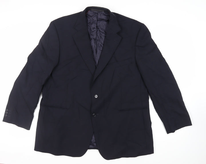 Marks and Spencer Mens Blue Wool Jacket Suit Jacket Size 46 Regular