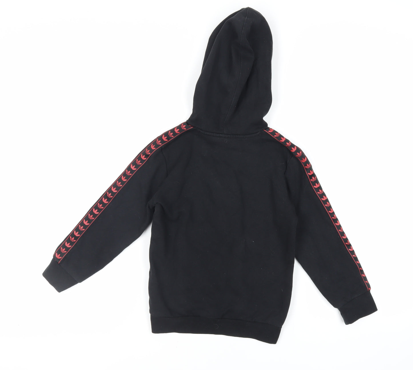 adidas Boys Black Cotton Pullover Hoodie Size 6-7 Years Pullover - Logo