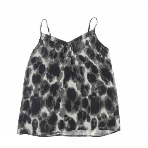 NEXT Womens Black Geometric Polyester Camisole Tank Size 6 V-Neck - Beaded