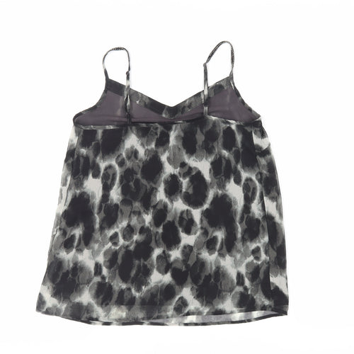 NEXT Womens Black Geometric Polyester Camisole Tank Size 6 V-Neck - Beaded