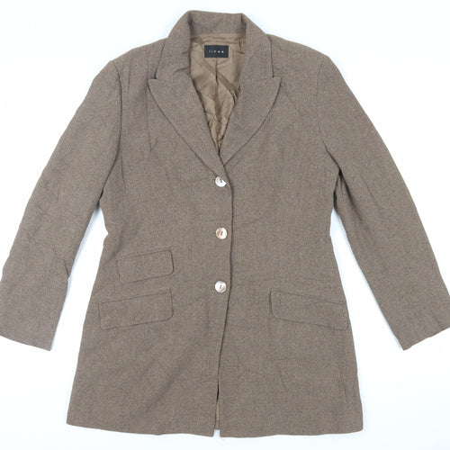 Linea Womens Brown Jacket Blazer Size 12 Button