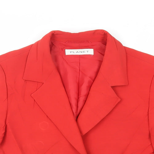 Planet Womens Red Jacket Blazer Size 8 Button