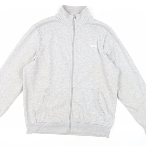 Slazenger Mens Grey Polyester Full Zip Sweatshirt Size L - Pockets