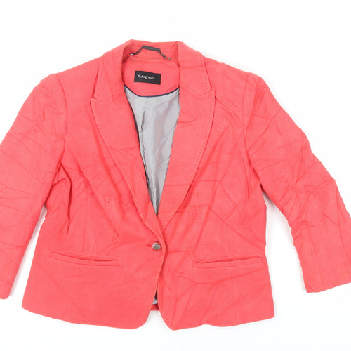 Autograph Womens Red Jacket Blazer Size 16 Button