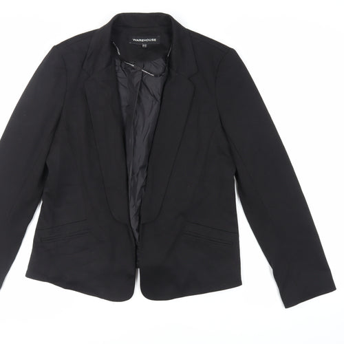 Warehouse Womens Black Jacket Blazer Size 16 - Open
