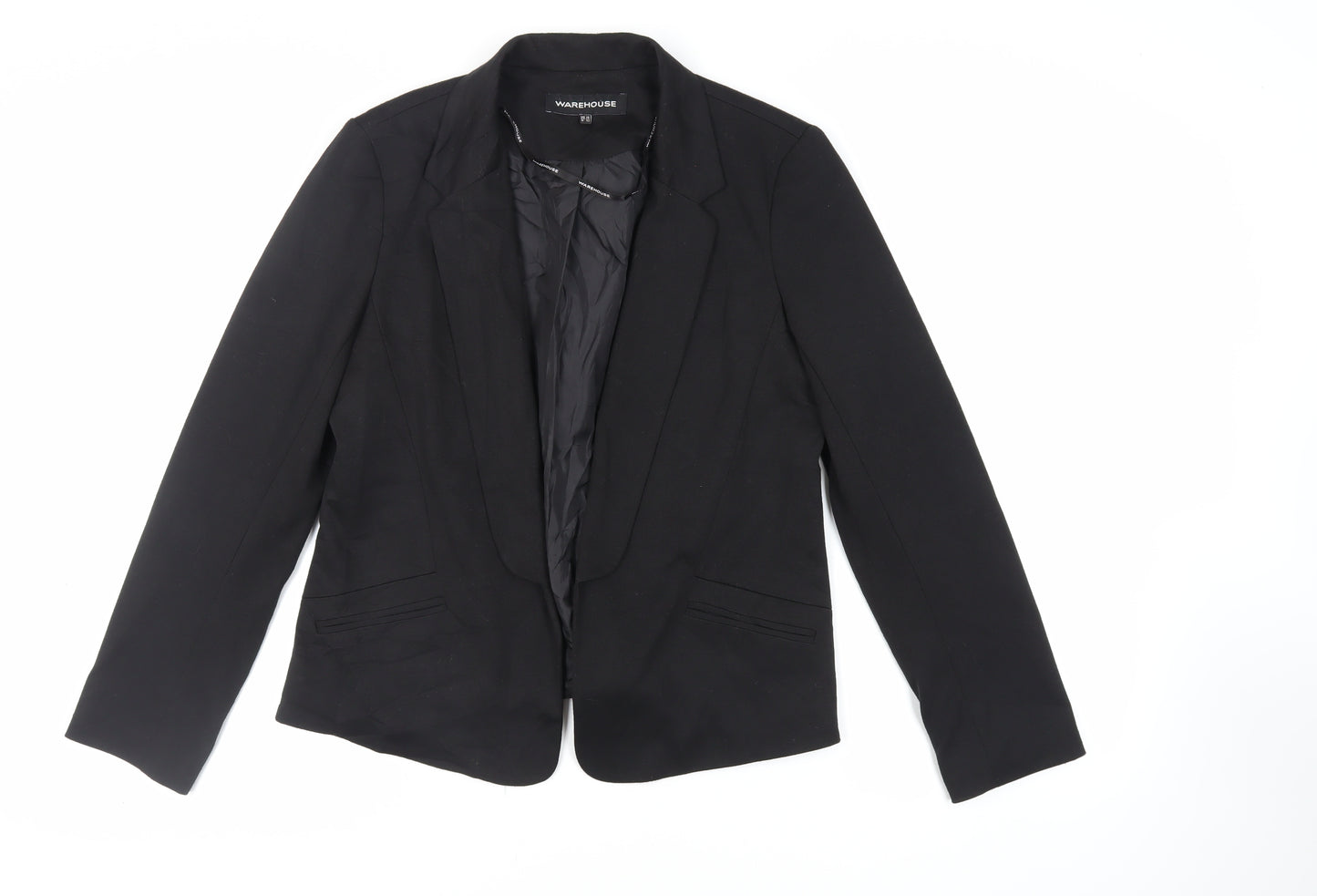 Warehouse Womens Black Jacket Blazer Size 16 - Open