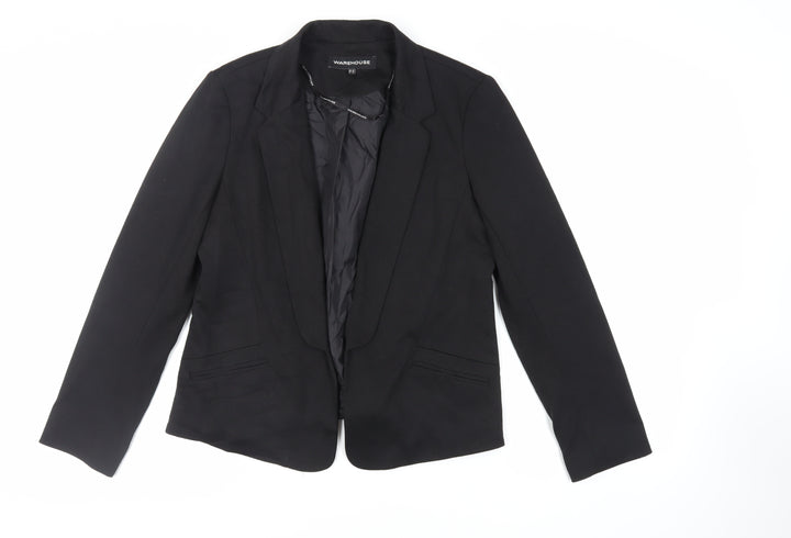 Warehouse Womens Black Jacket Blazer Size 16 - Open
