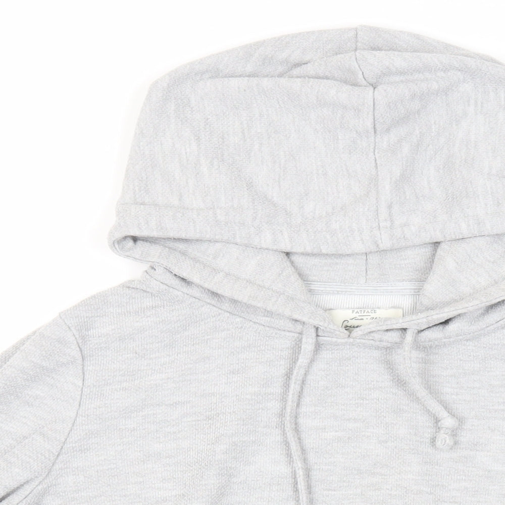 Fat Face Womens Grey Polyester Pullover Hoodie Size 10 Pullover - Pockets