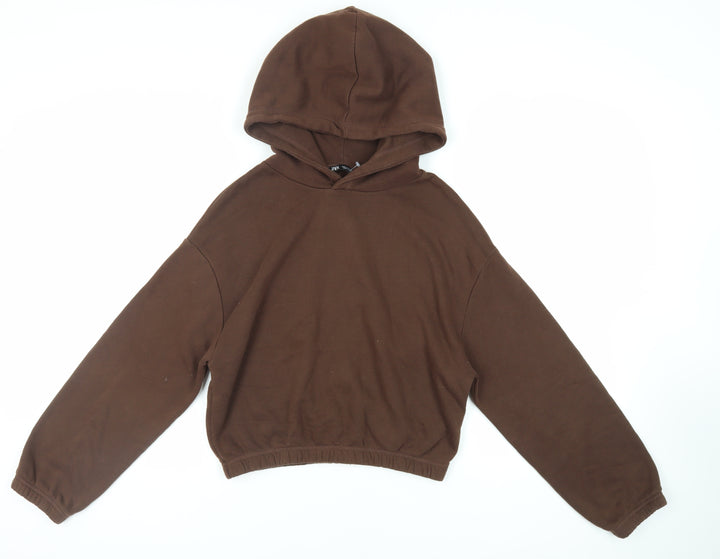 Zara Womens Brown Cotton Pullover Hoodie Size M Pullover