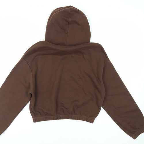 Zara Womens Brown Cotton Pullover Hoodie Size M Pullover