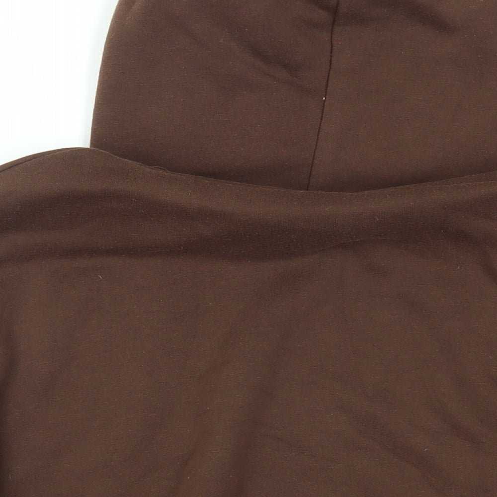 Zara Womens Brown Cotton Pullover Hoodie Size M Pullover