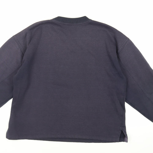 Stewart Merrett Womens Blue Cotton Pullover Sweatshirt Size S Pullover - Embroidered
