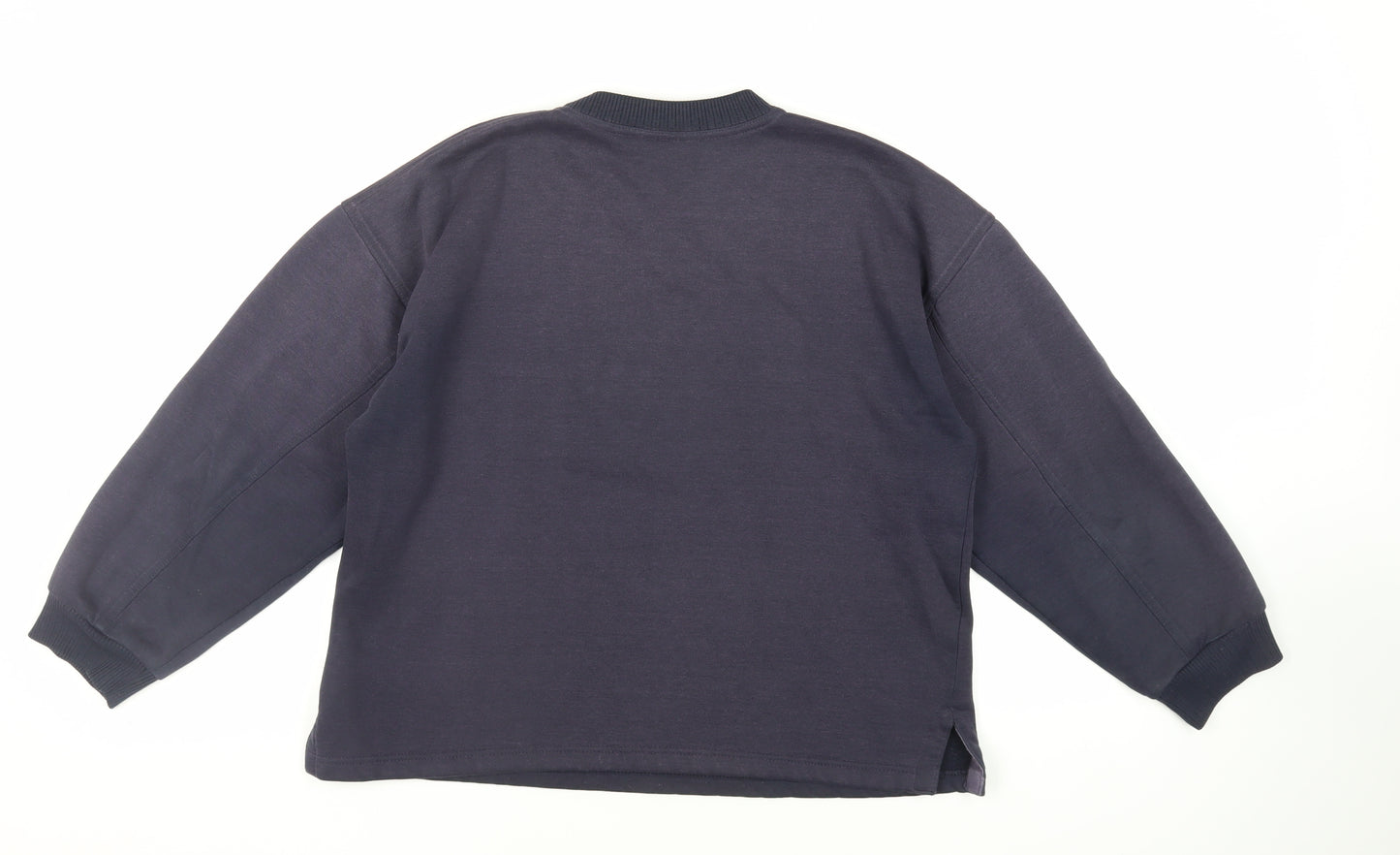 Stewart Merrett Womens Blue Cotton Pullover Sweatshirt Size S Pullover - Embroidered