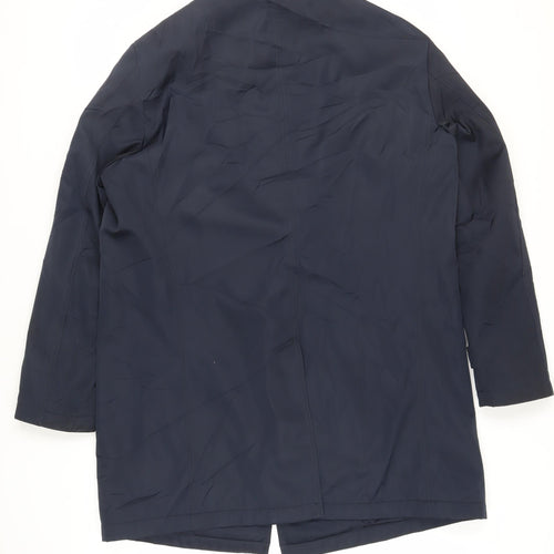 DS Classic Mens Blue Overcoat Coat Size L Button