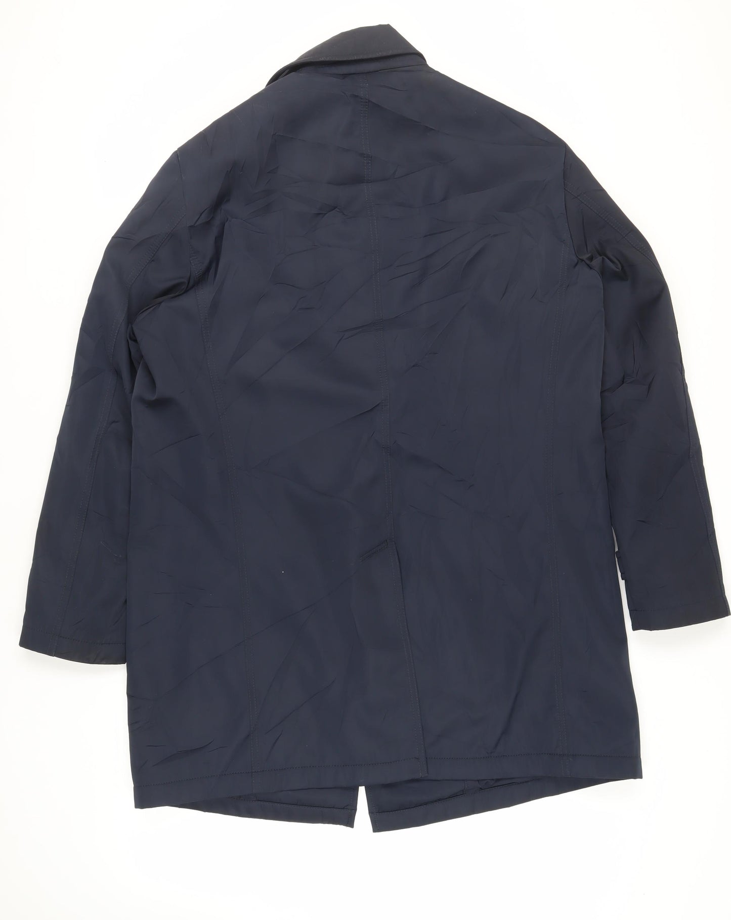 DS Classic Mens Blue Overcoat Coat Size L Button