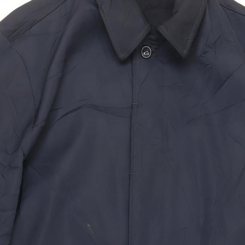 DS Classic Mens Blue Overcoat Coat Size L Button