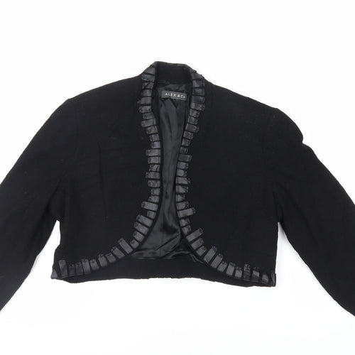 Alex&Co Womens Black Jacket Size 12 - Open