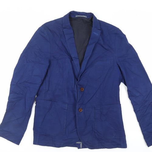 Burton Mens Blue Jacket Blazer Size M Button