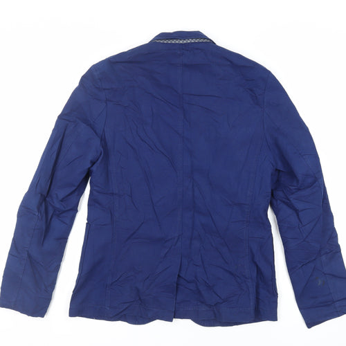 Burton Mens Blue Jacket Blazer Size M Button
