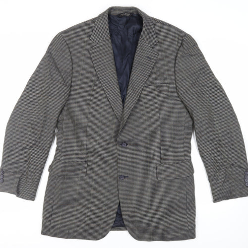 Jos. A. Bank Mens Grey Geometric Wool Jacket Blazer Size 42 Regular