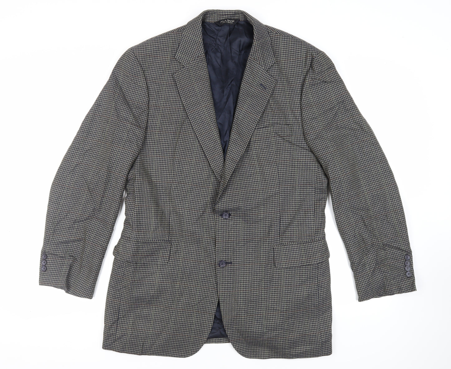 Jos. A. Bank Mens Grey Geometric Wool Jacket Blazer Size 42 Regular