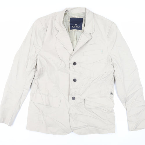 Buffalo Mens Beige Jacket Blazer Size M Button