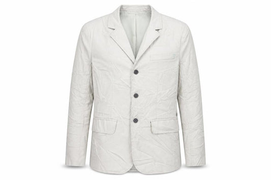 Front view of Buffalo men’s beige jacket blazer, size M, button