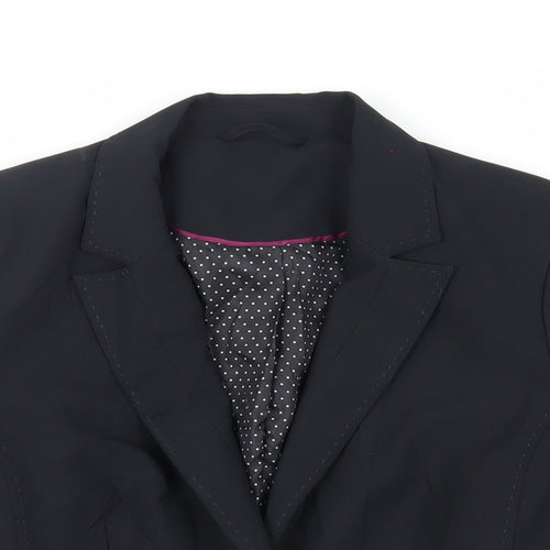 New Look Womens Black Jacket Blazer Size 12 Button
