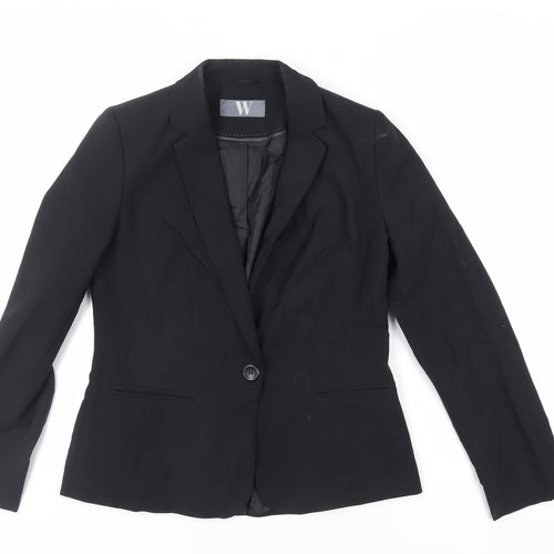 BHS Womens Black Jacket Blazer Size 12 Button