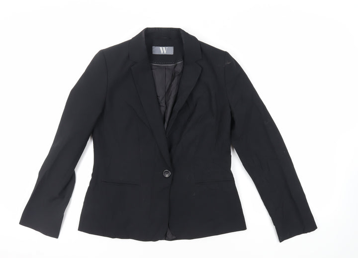 BHS Womens Black Jacket Blazer Size 12 Button
