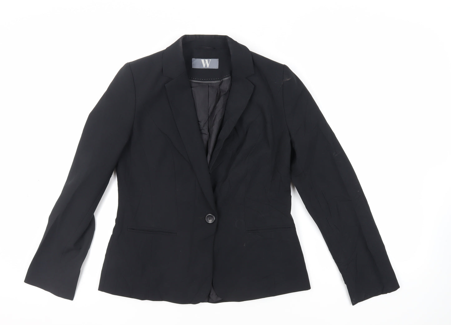 BHS Womens Black Jacket Blazer Size 12 Button