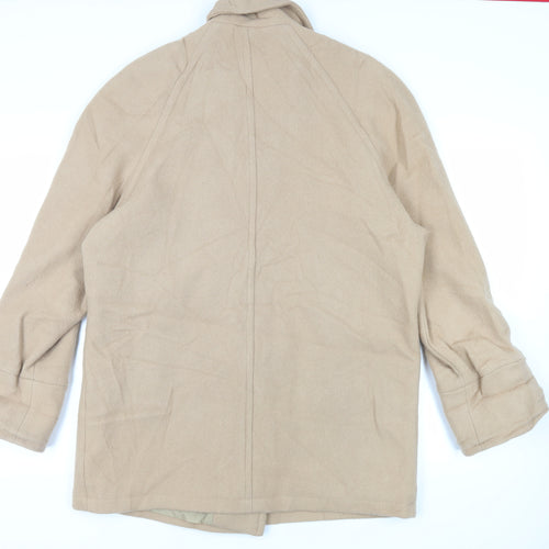 Definitions Womens Beige Pea Coat Coat Size 16 Button - Vintage