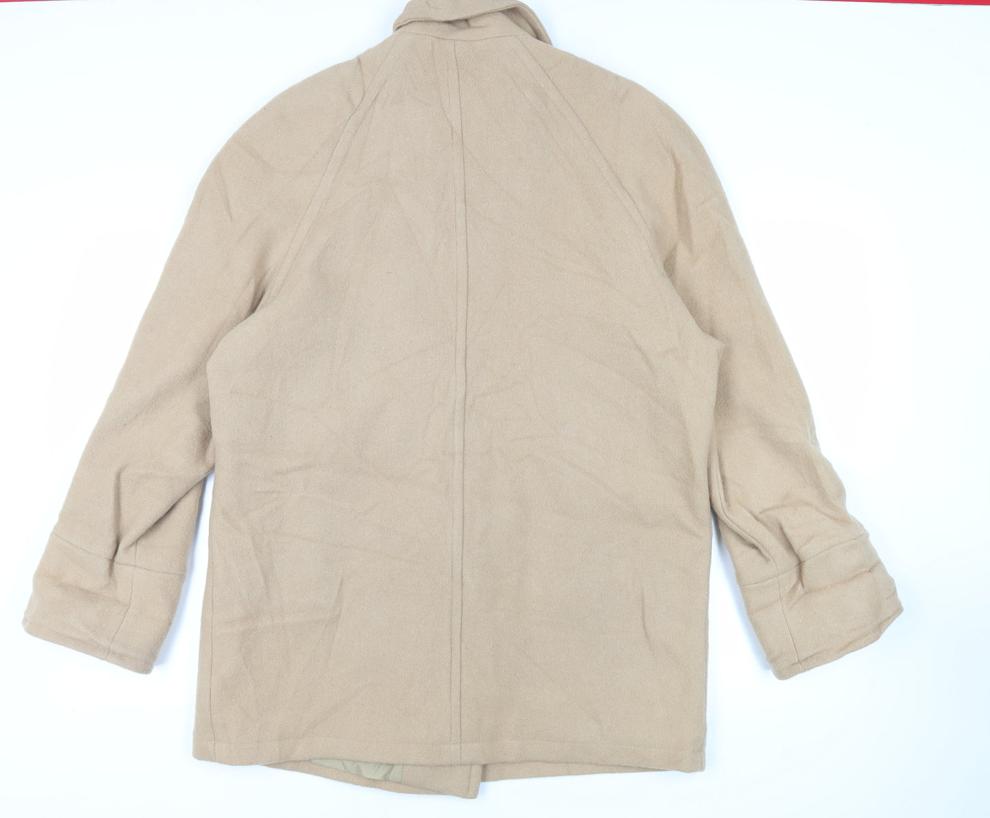 Definitions Womens Beige Pea Coat Coat Size 16 Button - Vintage