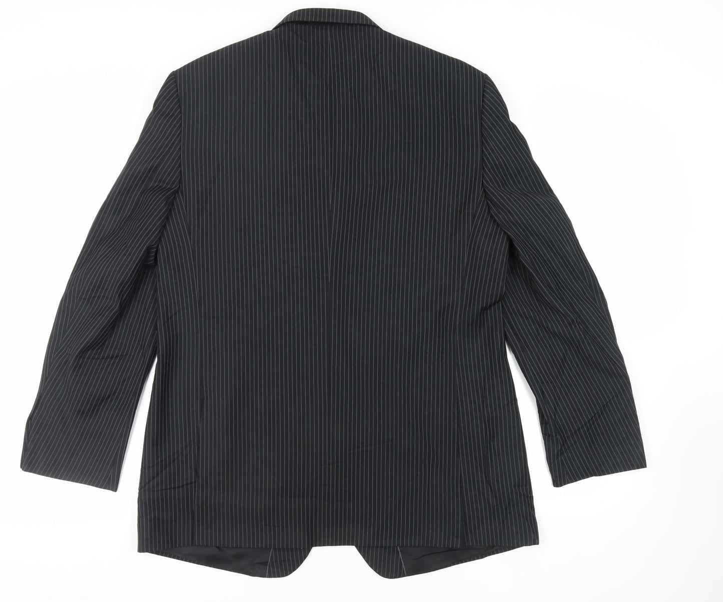 Burton Mens Blue Striped Polyester Jacket Suit Jacket Size 46 Regular