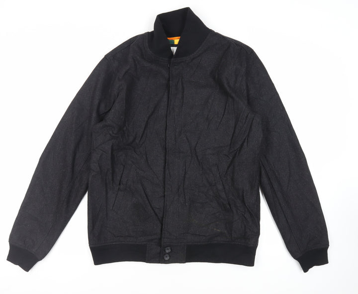 Saturdays Womens Black Bomber Jacket Jacket Size L Zip