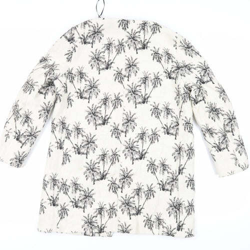 Zara Womens Ivory Geometric Jacket Blazer Size S - Open