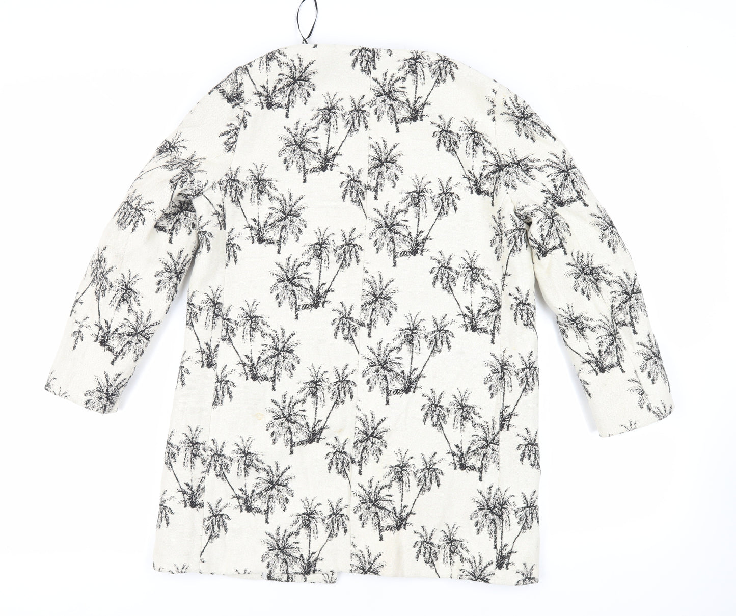 Zara Womens Ivory Geometric Jacket Blazer Size S - Open