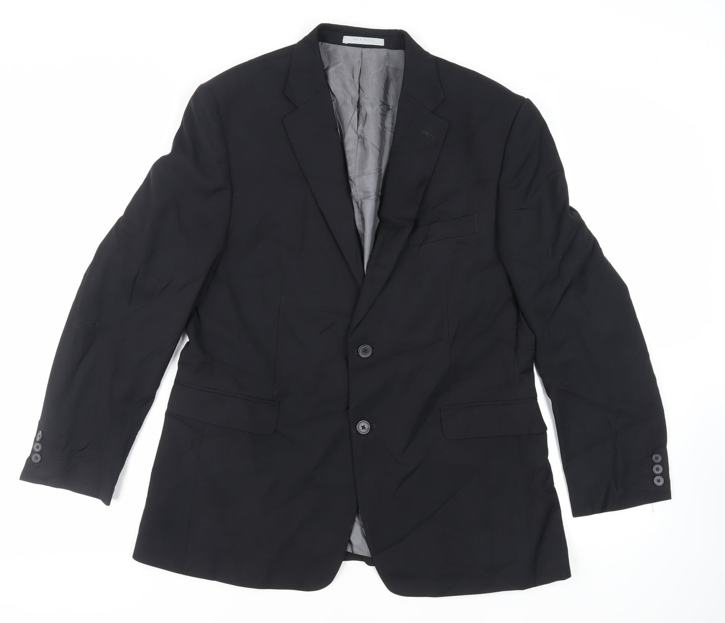 BHS Mens Black Polyester Jacket Suit Jacket Size 42 Regular