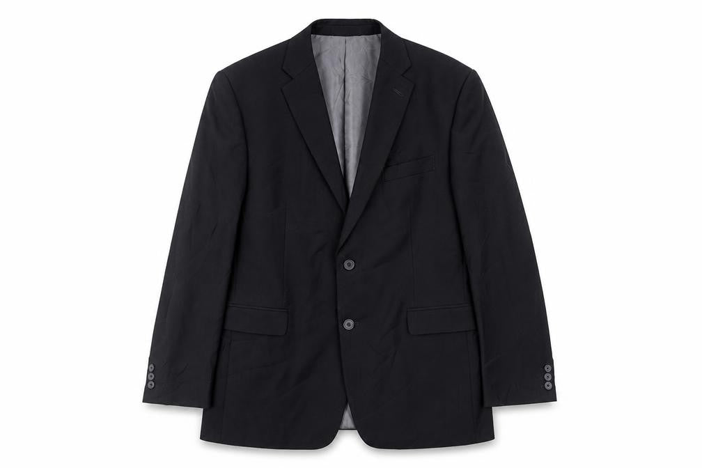 BHS Mens Black Polyester Jacket Suit Jacket Size 42 Regular