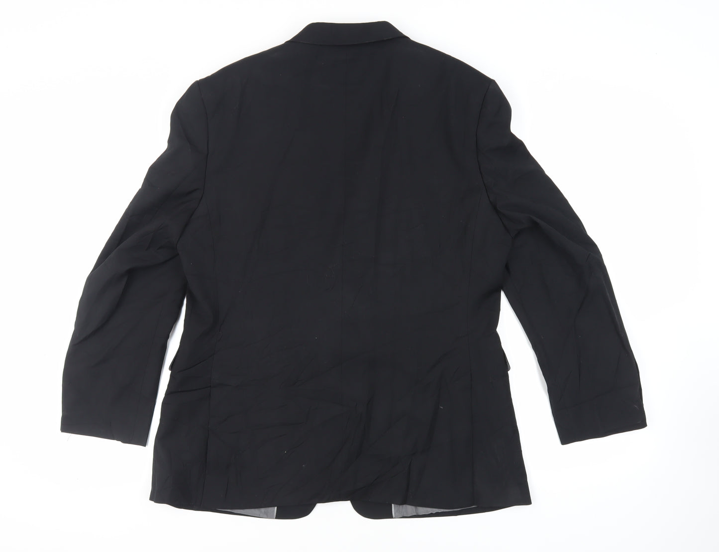 BHS Mens Black Polyester Jacket Suit Jacket Size 42 Regular