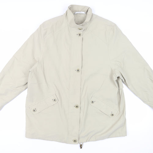 St Michael Womens Beige Jacket Size 14 Zip - Vintage