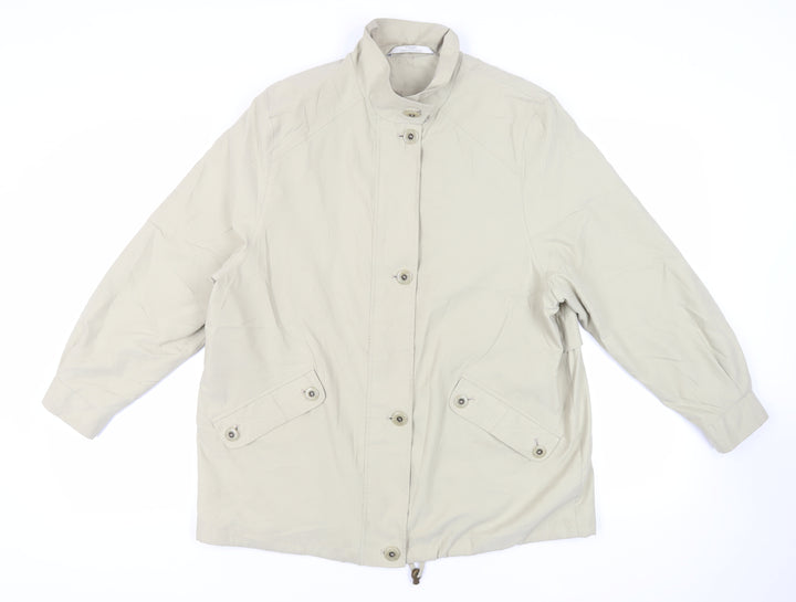 St Michael Womens Beige Jacket Size 14 Zip - Vintage