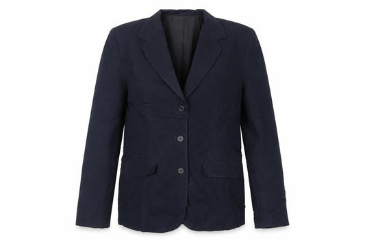 Front view of Gap women’s blue jacket blazer, size L, button