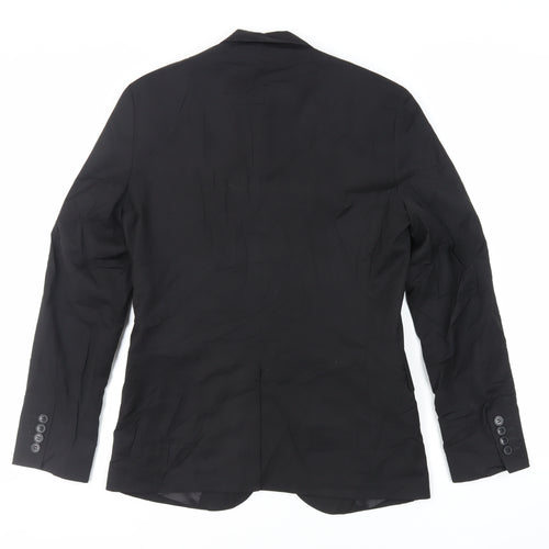 H&M Mens Black Polyester Jacket Suit Jacket Size 36 Regular