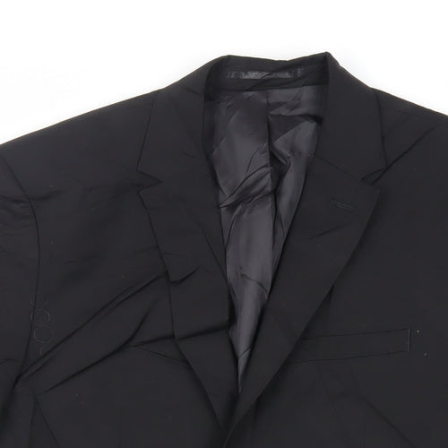 H&M Mens Black Polyester Jacket Suit Jacket Size 36 Regular