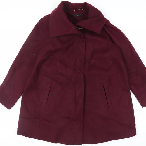 M&Co Womens Purple Overcoat Coat Size 18 Zip